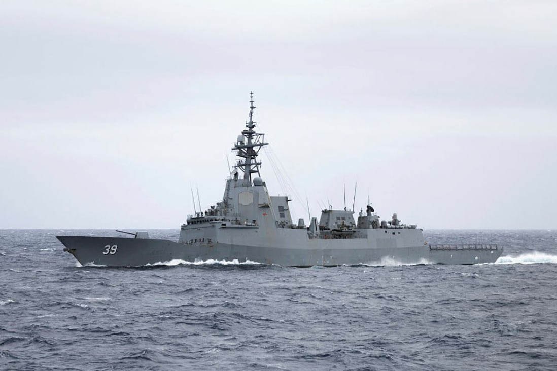 北朝鮮の「瀬取り」監視をオーストラリア海軍駆逐艦「ホバート」が実施