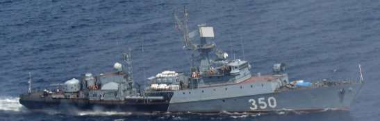 ロシア海軍艦艇計4隻が宗谷海峡を航行（7月27・28日、グリシャV