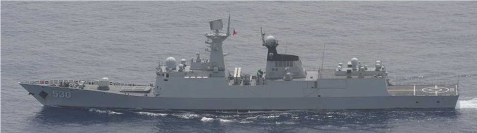 中国海軍艦艇2隻が久米島南西の海域を航行（5月1日、ジャンカイⅡ級