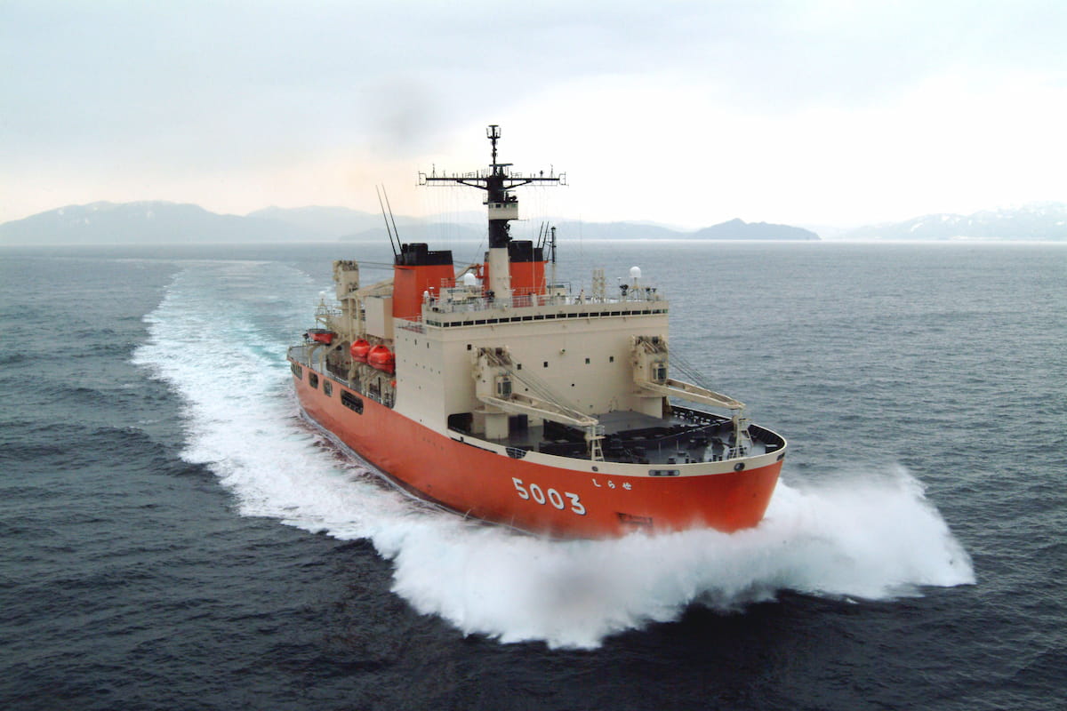 鑑賞石　船 南極観測船しらせ