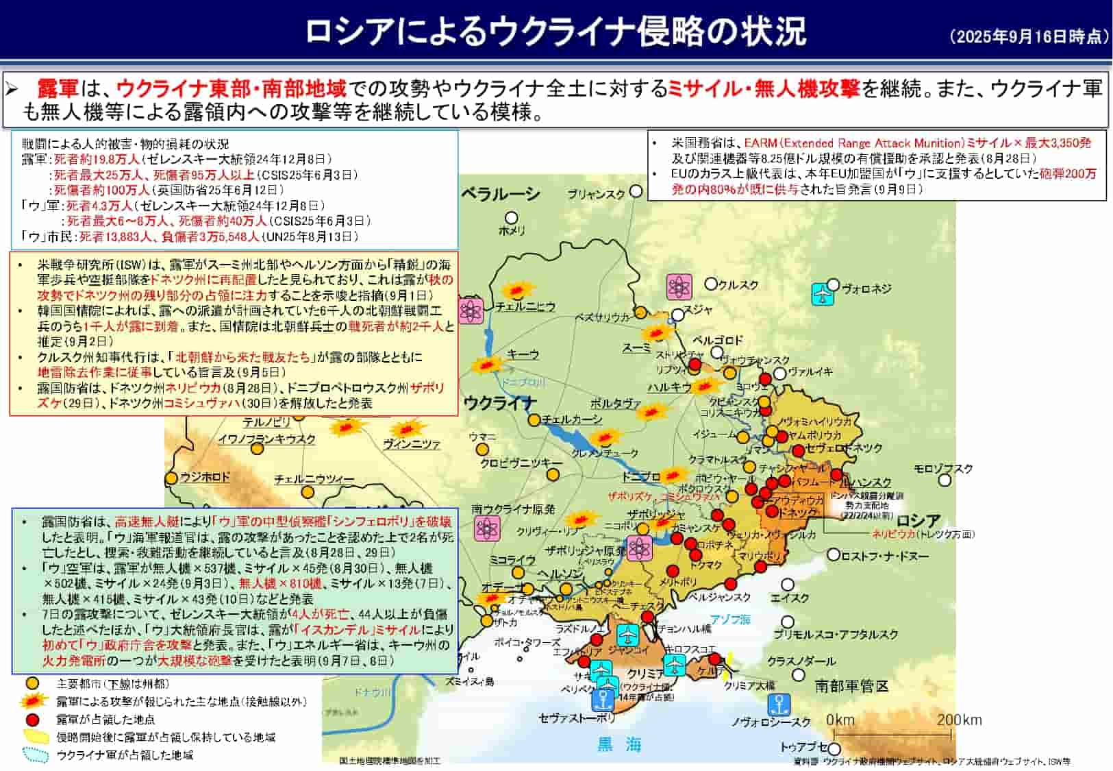 ロシア軍によるウクライナ侵略の状況 9月16日 防衛省まとめ｜Jディフェンスニュース（自衛隊・防衛省のニュース）